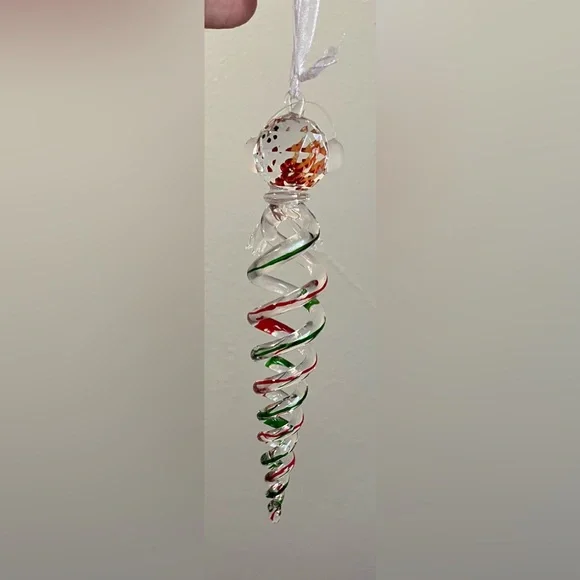 Snowman spiral icicle glass ornament by Roman, Inc - Picture 2 of 3